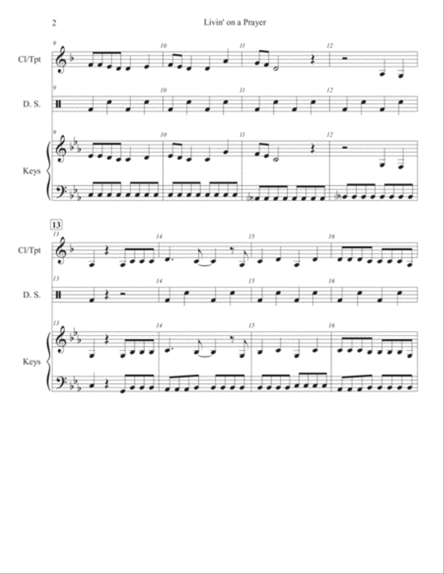 Livin' On A Prayer Small Ensemble scores gallery preview page 2