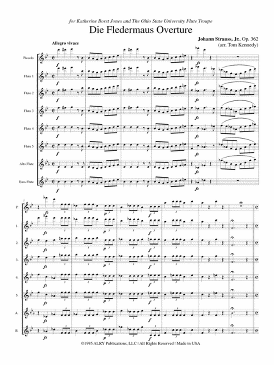 Die Fledermaus Overture for Flute Choir