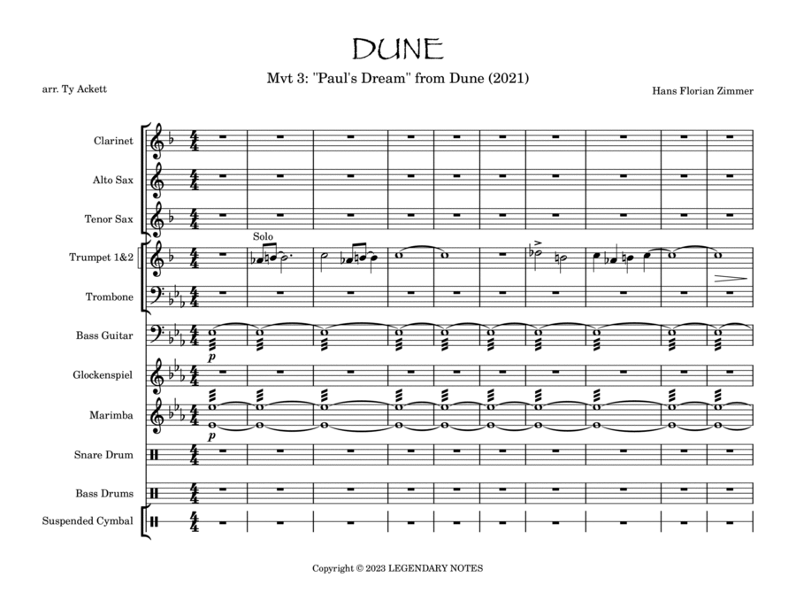 Paul's Dream Marching Band scores gallery preview page 1