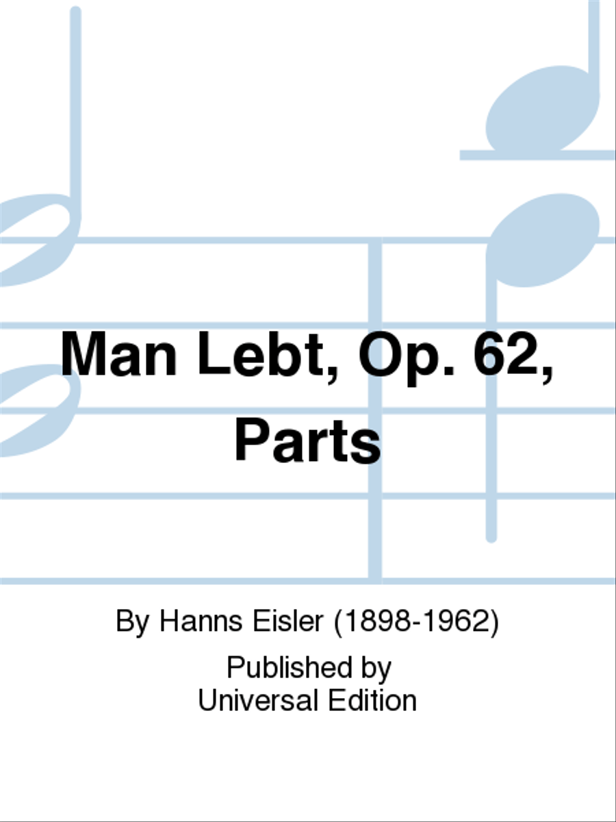 Man Lebt, Op. 62, Parts School and Community scores gallery preview page 1
