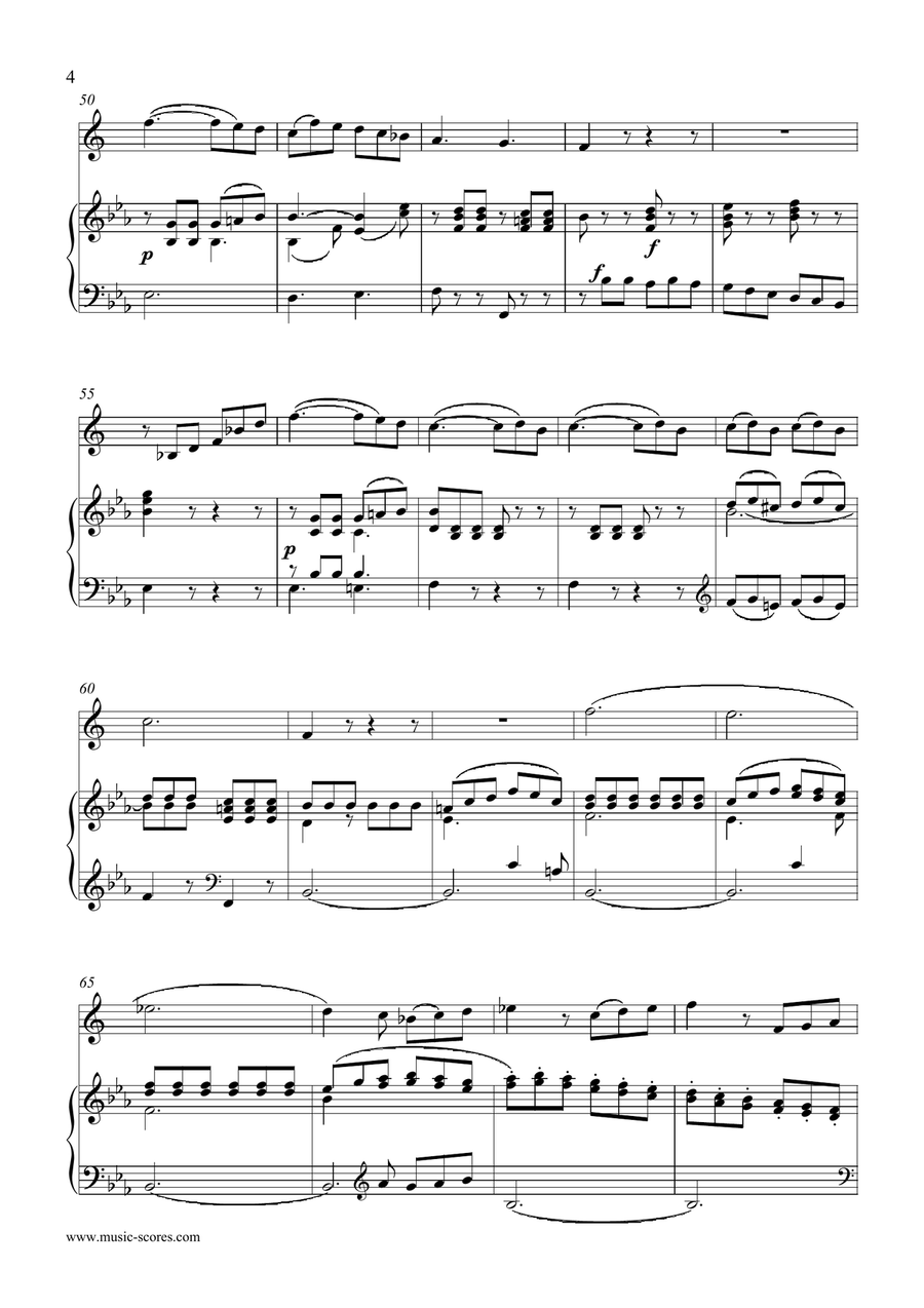3rd Movement, Rondo, from Mozart's Horn Concerto no. 4 - French Horn and Piano Piano scores gallery preview page 4