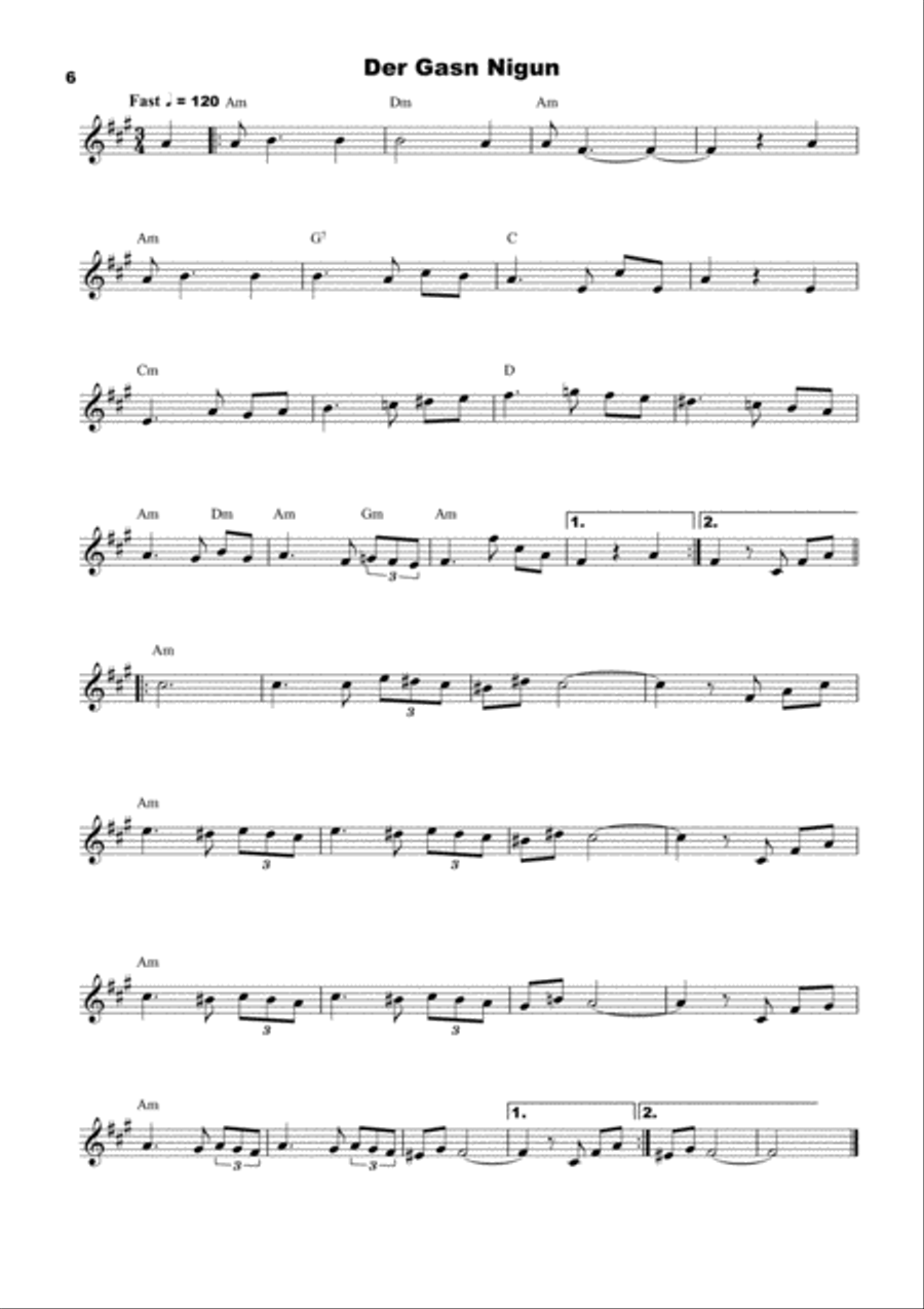 25 Klezmer Tunes for Alto Saxophone Alto Saxophone scores gallery preview page 6
