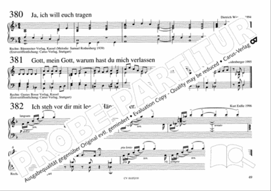 Esslinger Orgelbuch, Bd I-III Organ Solo scores gallery preview page 66