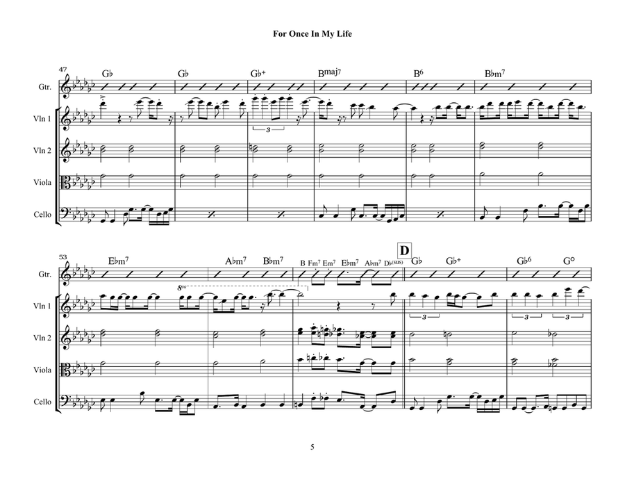 For Once In My Life Chamber Orchestra scores gallery preview page 5