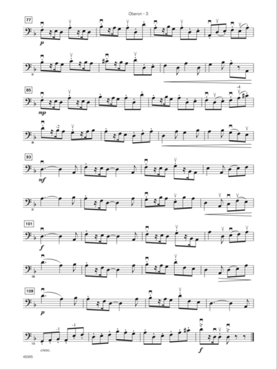 Oberon (Sound Innovations Soloist, String Bass) Small Ensemble scores gallery preview page 4