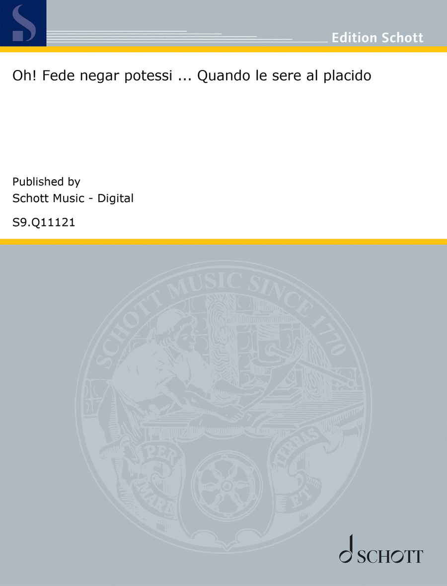 Oh! Fede negar potessi ... Quando le sere al placido Tenor Voice scores gallery preview page 1