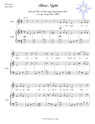 Silent Night (2 vs.) arranged for Vocal Solo with Piano