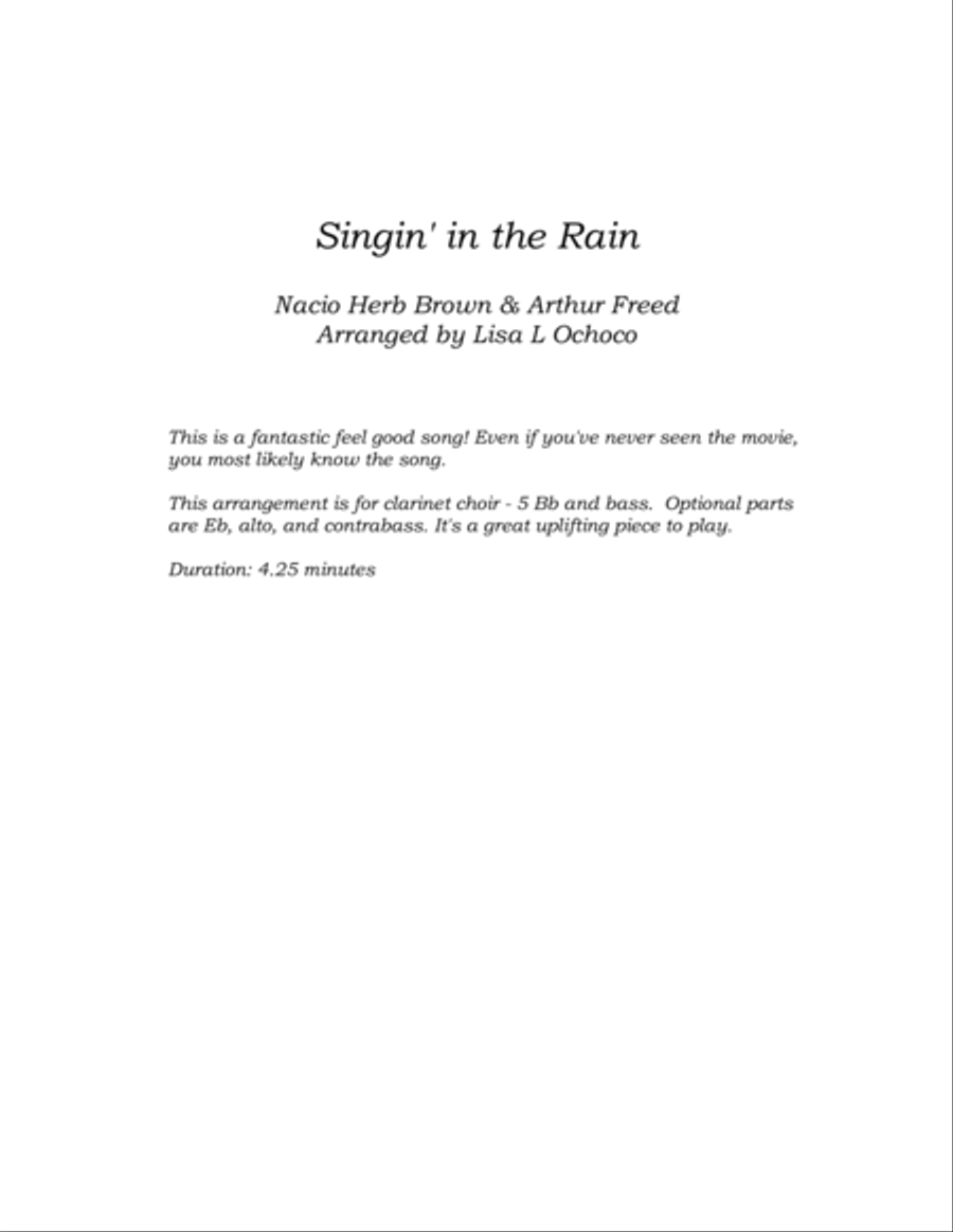 Singin' In The Rain Singin' In The Rain Clarinet Choir scores gallery preview page 4