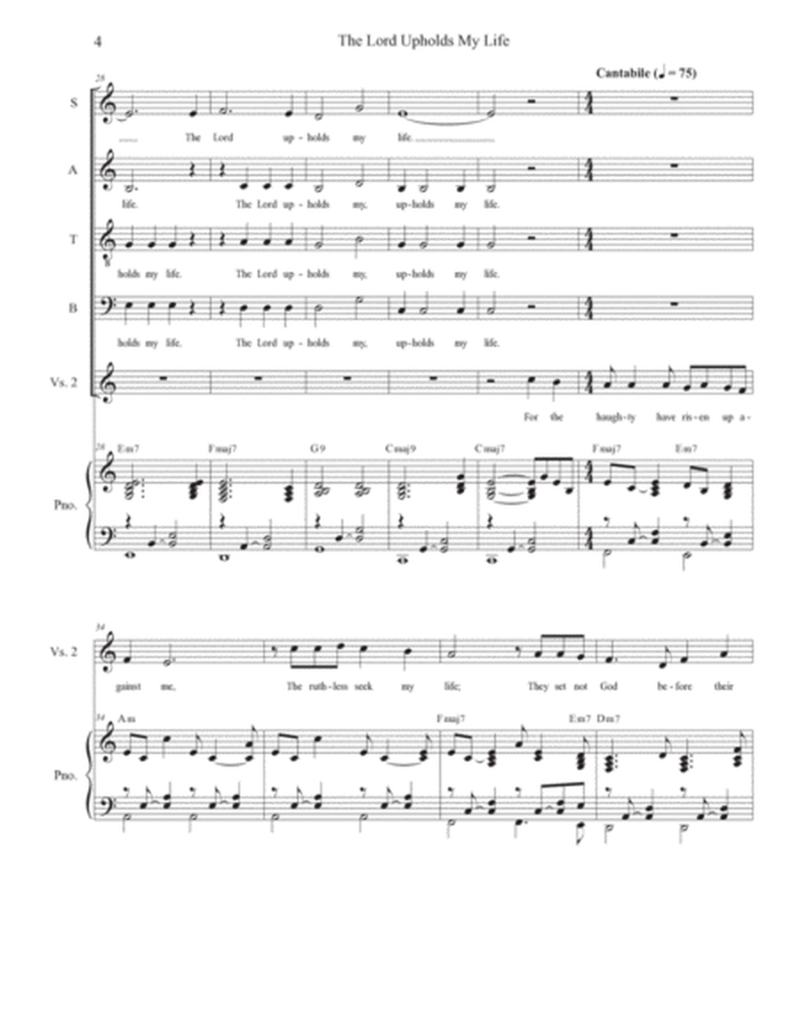 The Lord Upholds My Life (Vocal Quartet - (SATB) image number null
