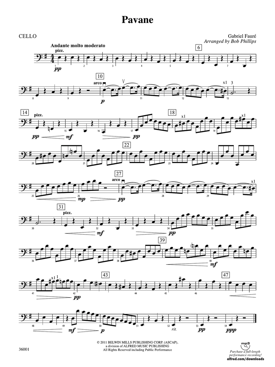 Pavane: Cello