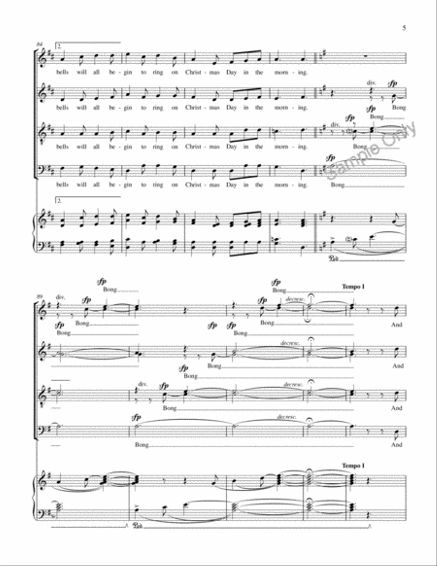 I Saw Three Ships 4-Part scores gallery preview page 6