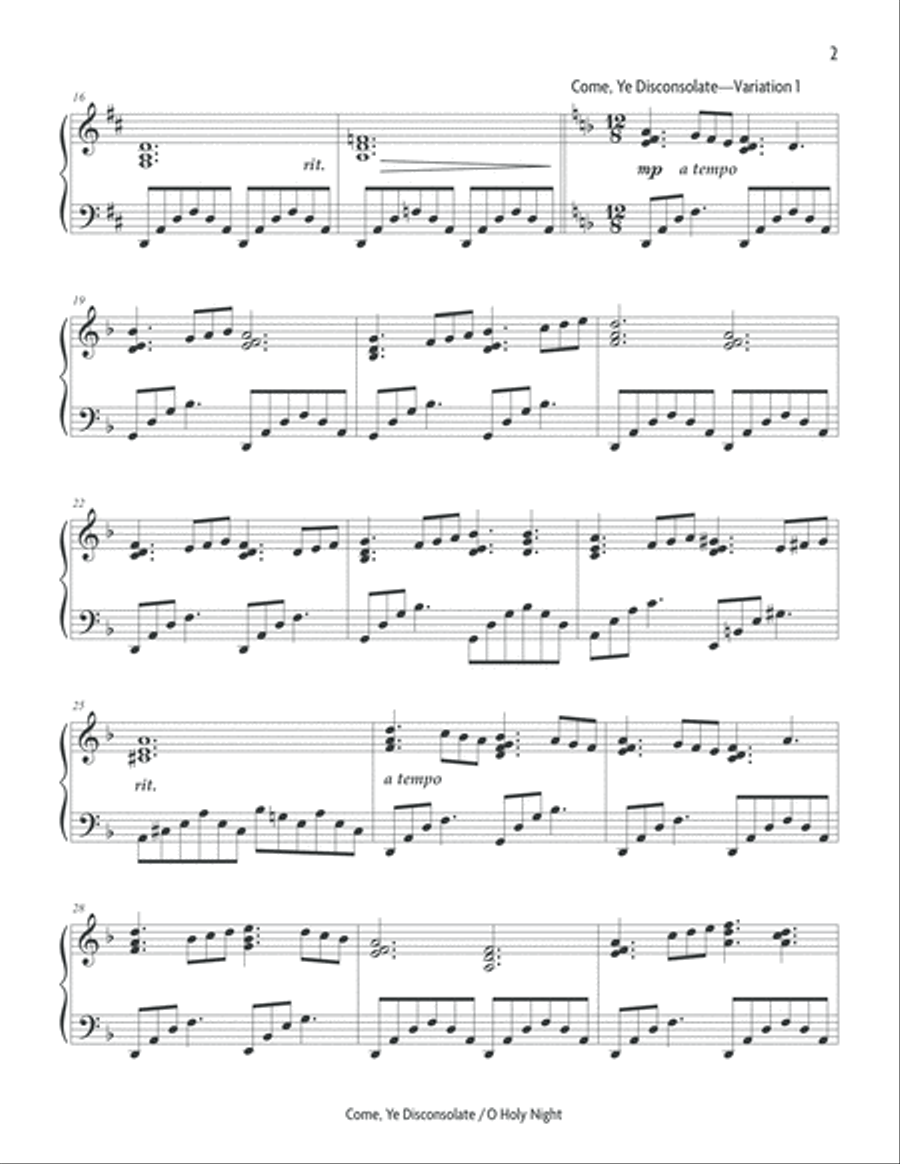 Come, Ye Disconsolate Piano Solo scores gallery preview page 3