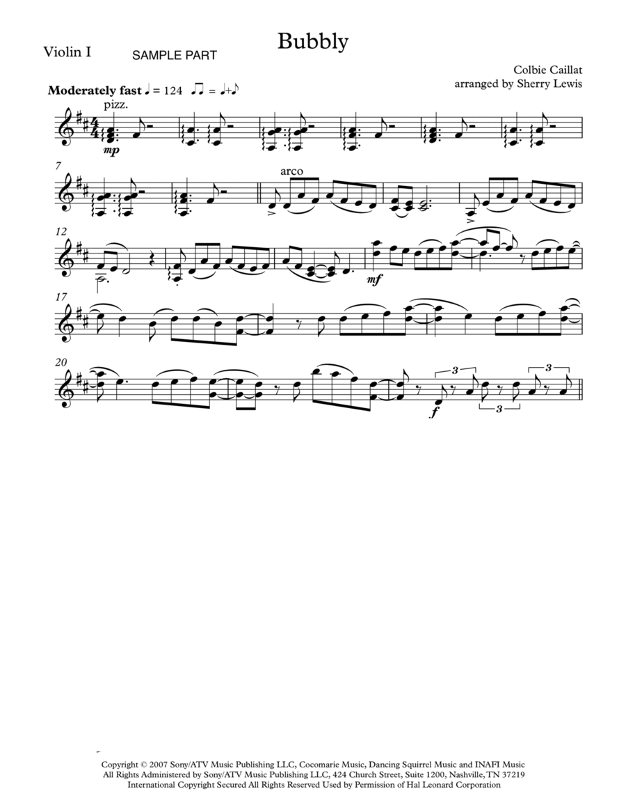 Bubbly Violin Solo scores gallery preview page 1