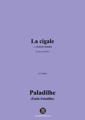 Book cover for Paladilhe-La cigale,in G Major