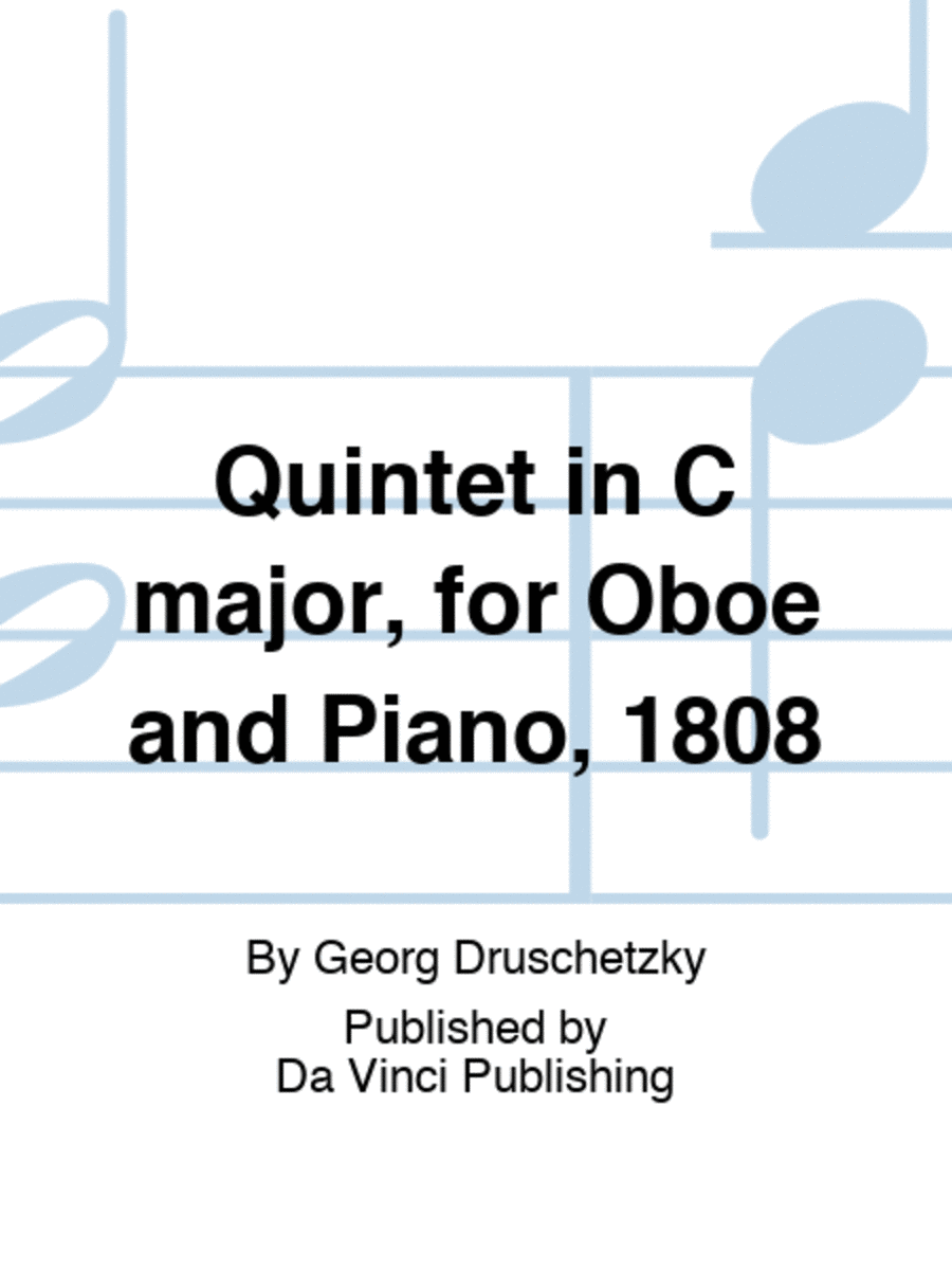 Quintet in C major, for Oboe and Piano, 1808 Piano Accompaniment scores gallery preview page 1