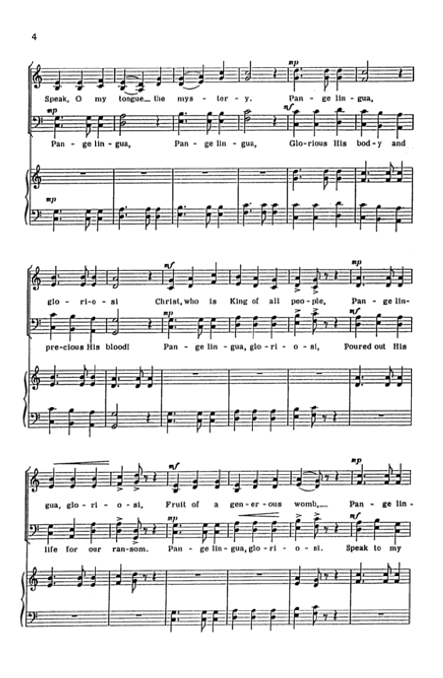 Pange Lingua Variations 4-Part scores gallery preview page 23