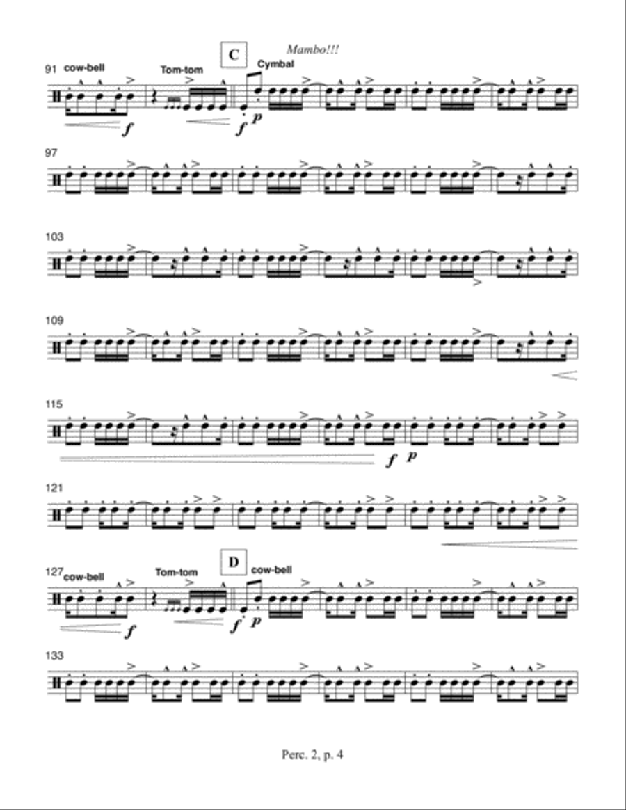 Mambo!!! Percussion 2 part Full Orchestra scores gallery preview page 3