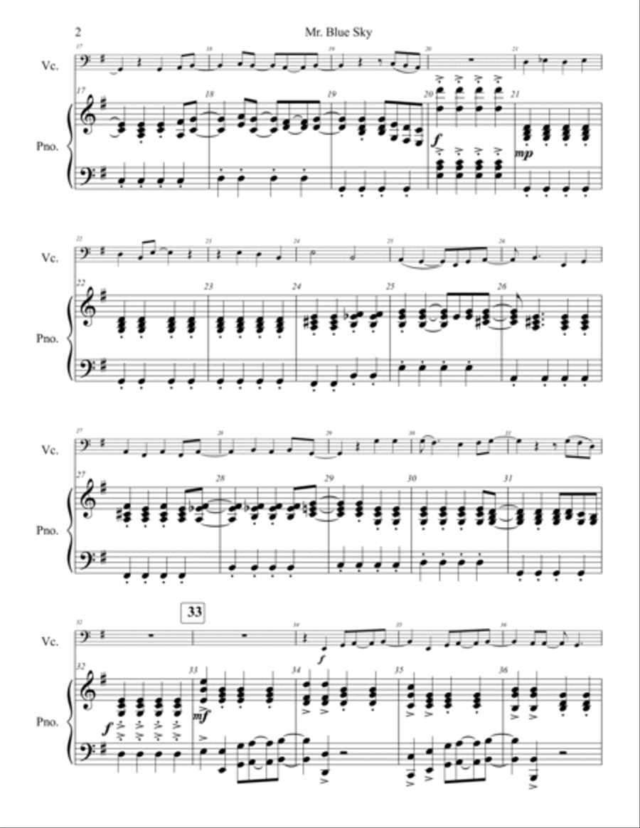 Mr. Blue Sky Piano scores gallery preview page 3