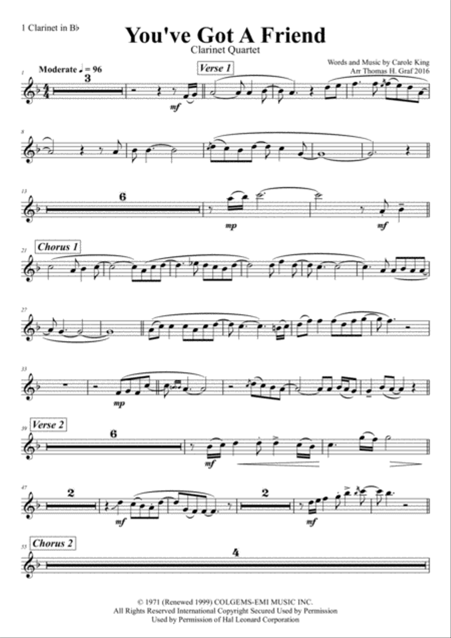 You've Got A Friend Woodwind Quartet scores gallery preview page 5
