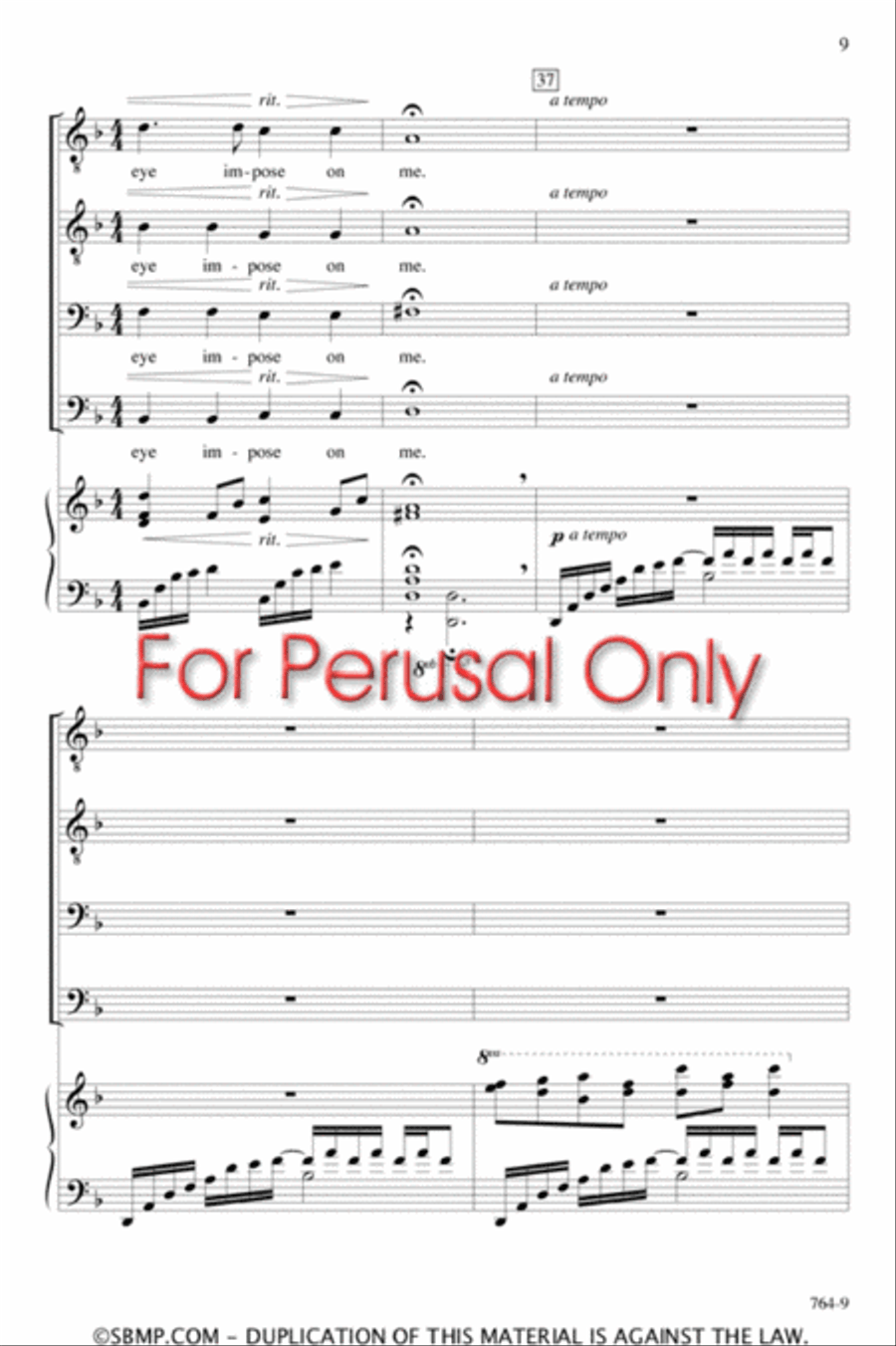 The Moon is Distant from the Sea - TTBB Octavo TTBB scores gallery preview page 8