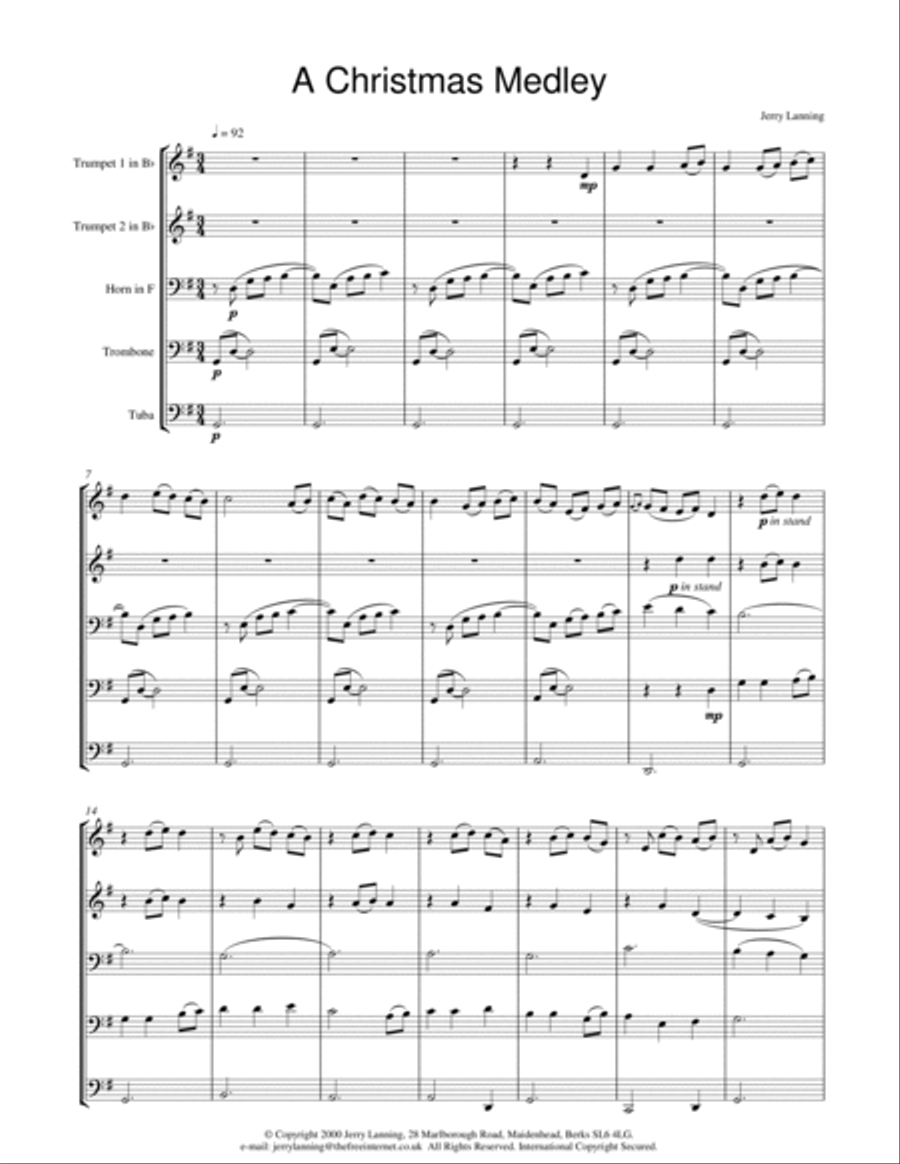 A Christmas Medley for Brass Quintet Brass Quintet scores gallery preview page 2