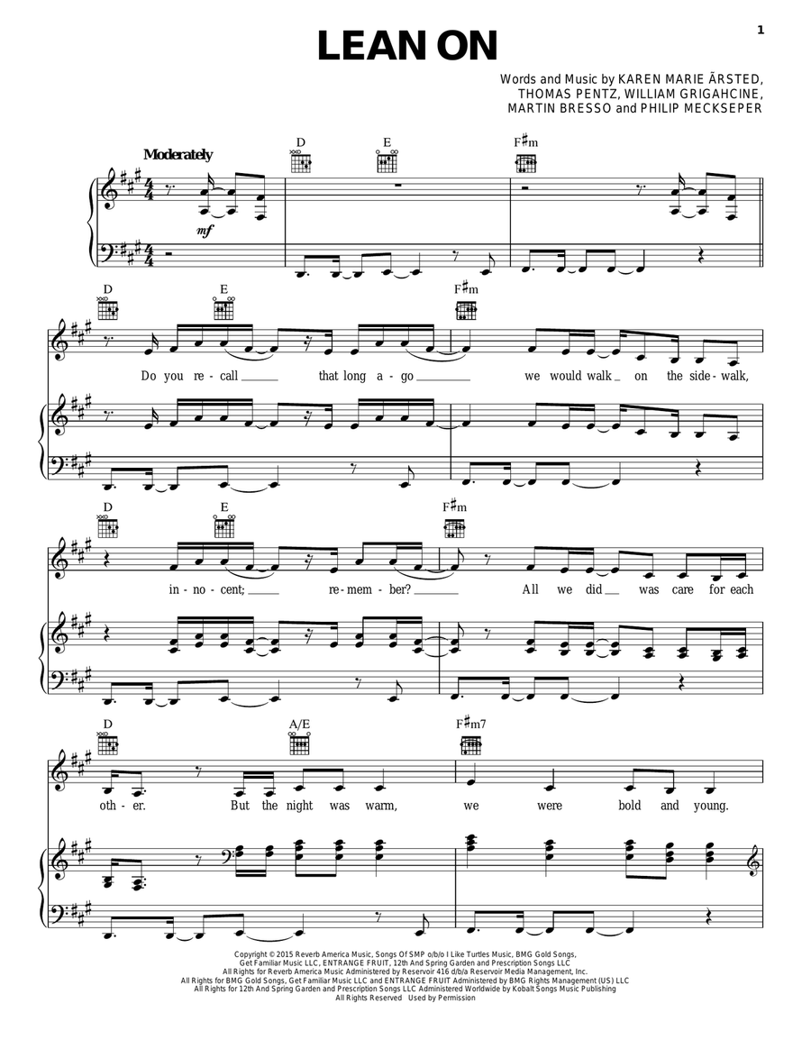 Lean On A Cappella scores gallery preview page 1