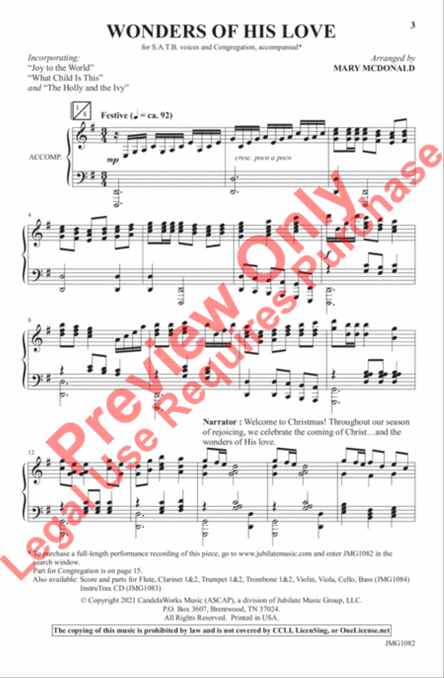 Wonders of His Love 4-Part scores gallery preview page 3