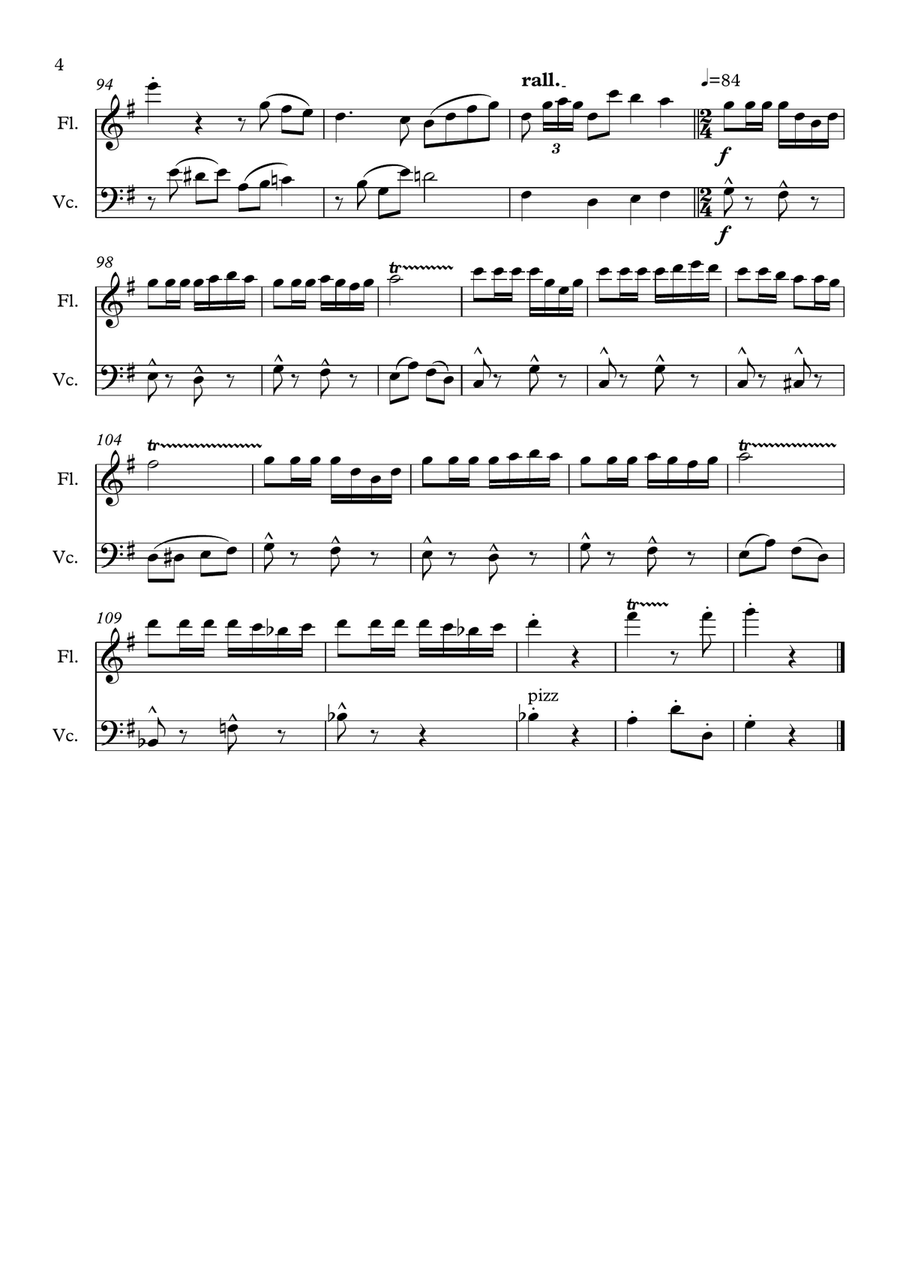 Carmen, Opera Medley. Duet for Flute and Cello Flute scores gallery preview page 4