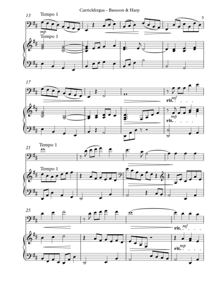 Carrickfergus Duet for Bassoon & Harp image number null