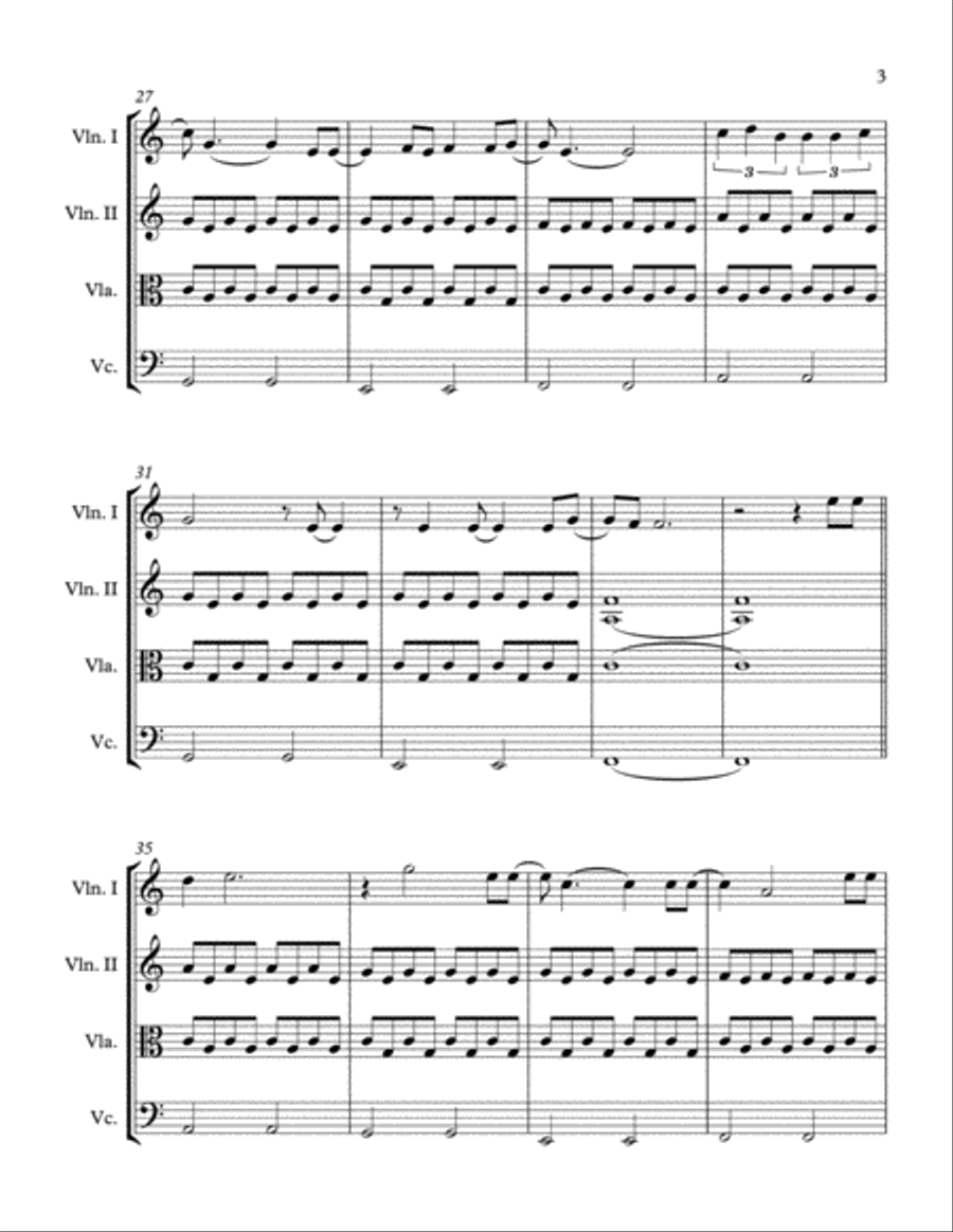 Hometown Glory Hometown Glory String Quartet scores gallery preview page 3