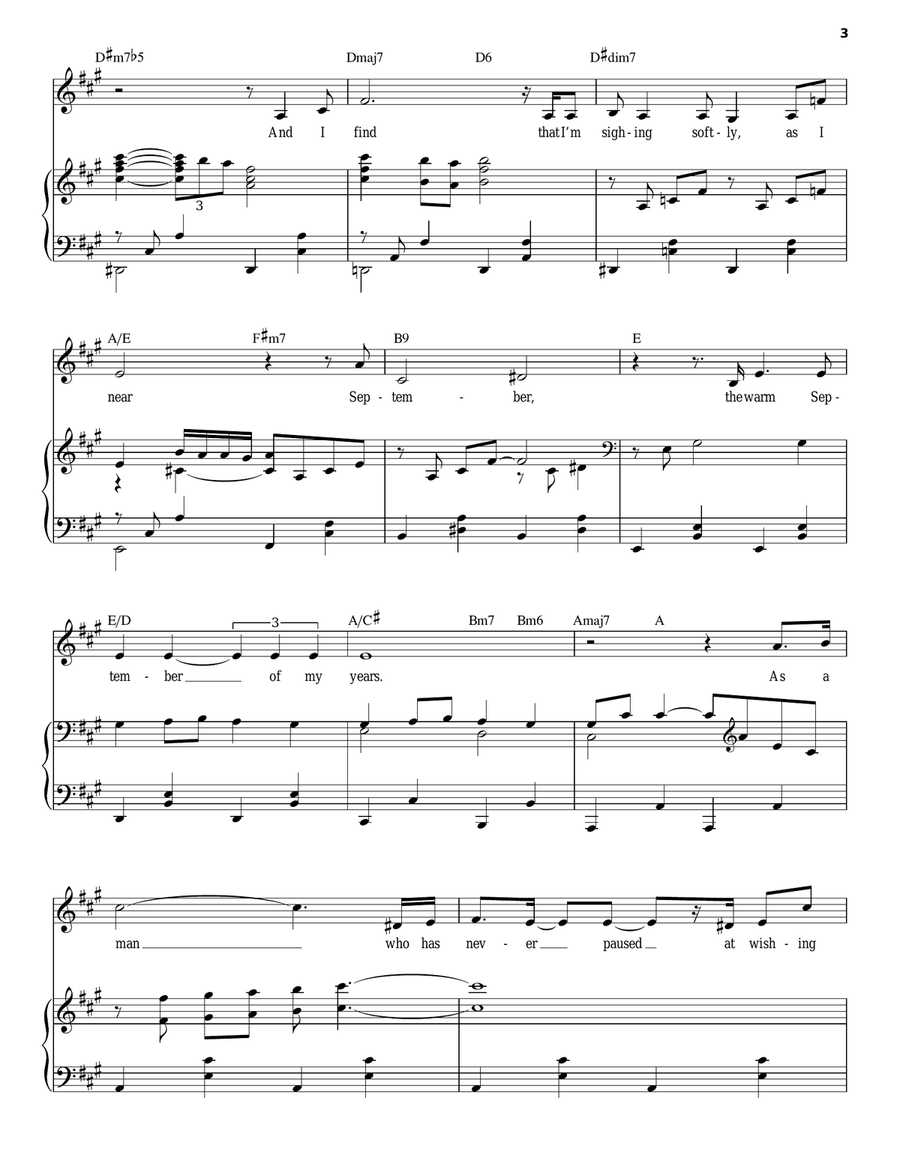 The September Of My Years Piano, Vocal scores gallery preview page 3