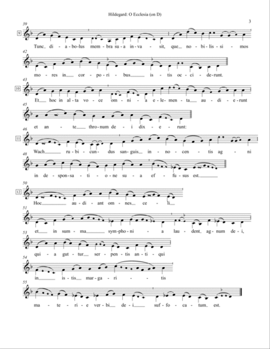 Sequence: O Ecclesia, from the Anonymous 4 album "11,000 Virgins" - Score Only