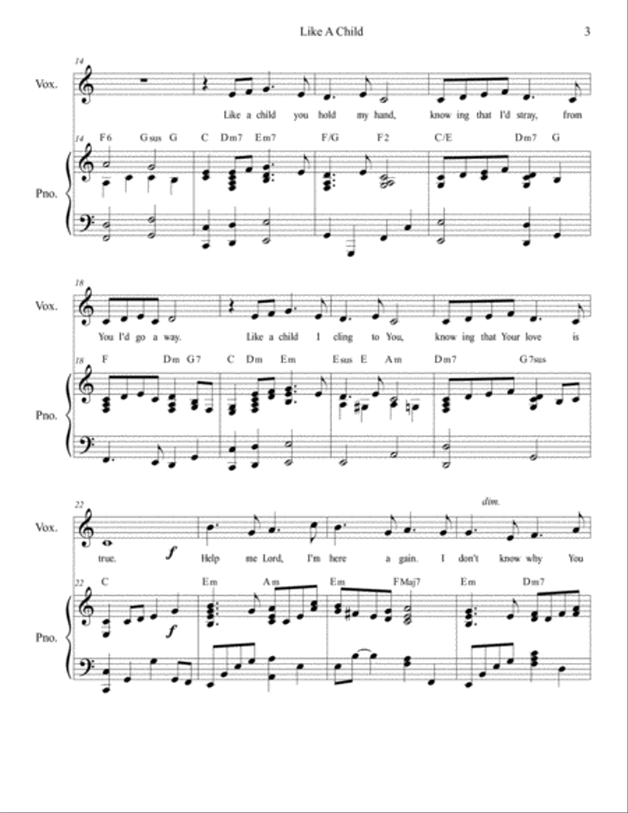 Like A Child - Vocal Solo Voice Solo scores gallery preview page 3