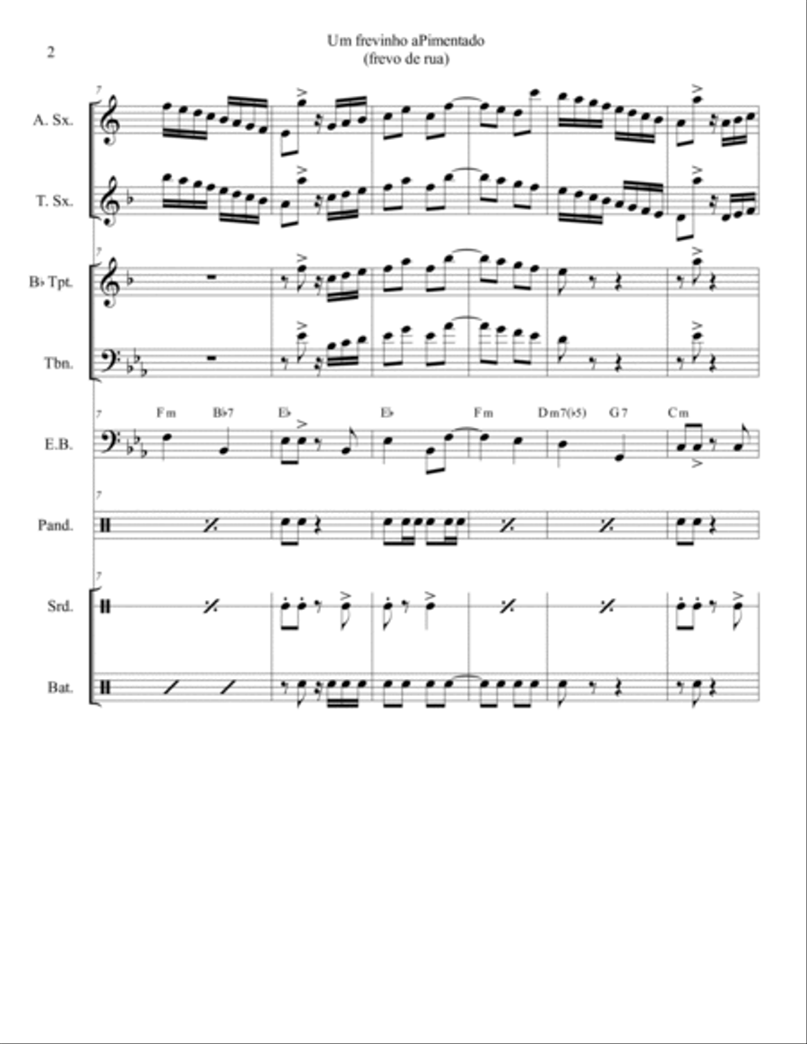 Um frevinho aPimentado Concert Band scores gallery preview page 3