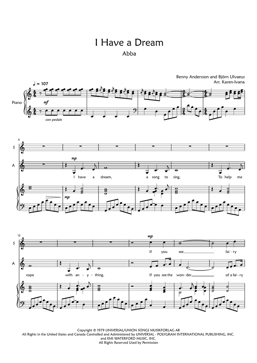 I Have A Dream SA scores gallery preview page 1