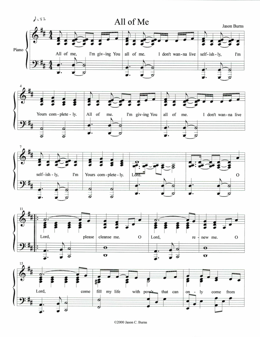 All of Me (I'm Yours Completely) Piano, Vocal, Guitar scores gallery preview page 1