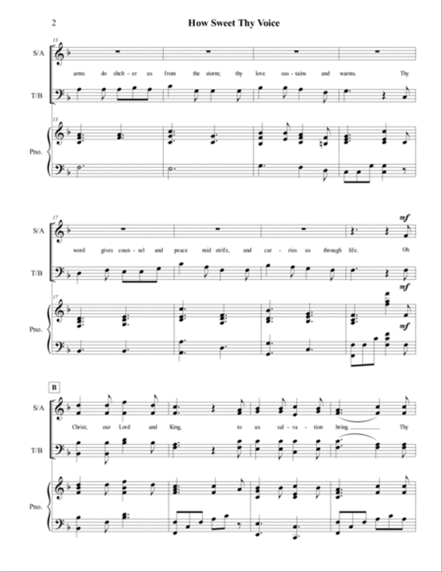 How Sweet Thy Voice - SATB Choir 4-Part scores gallery preview page 4
