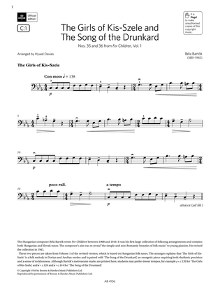 The Girls of Kis-Szele and The Song of the Drunkard (Grade 3, C1 from the ABRSM Cello Syllabus 2024)