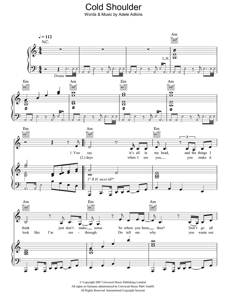 Cold Shoulder Acoustic Guitar scores gallery preview page 1