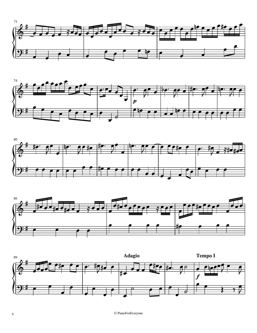 'Scherza in Mar la Navicella' from Lotario - Handel (Easy Piano) Easy Piano scores gallery preview page 4