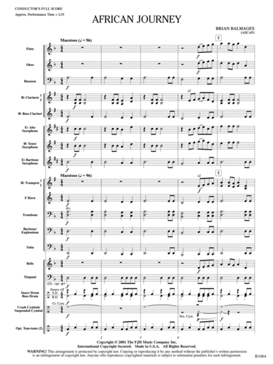 African Journey: Score African Journey: Score Concert Band scores gallery preview page 3