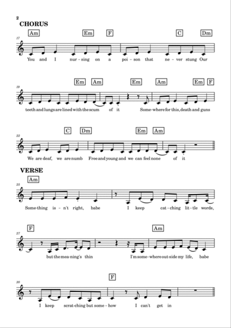 Sedated Easy Piano scores gallery preview page 2
