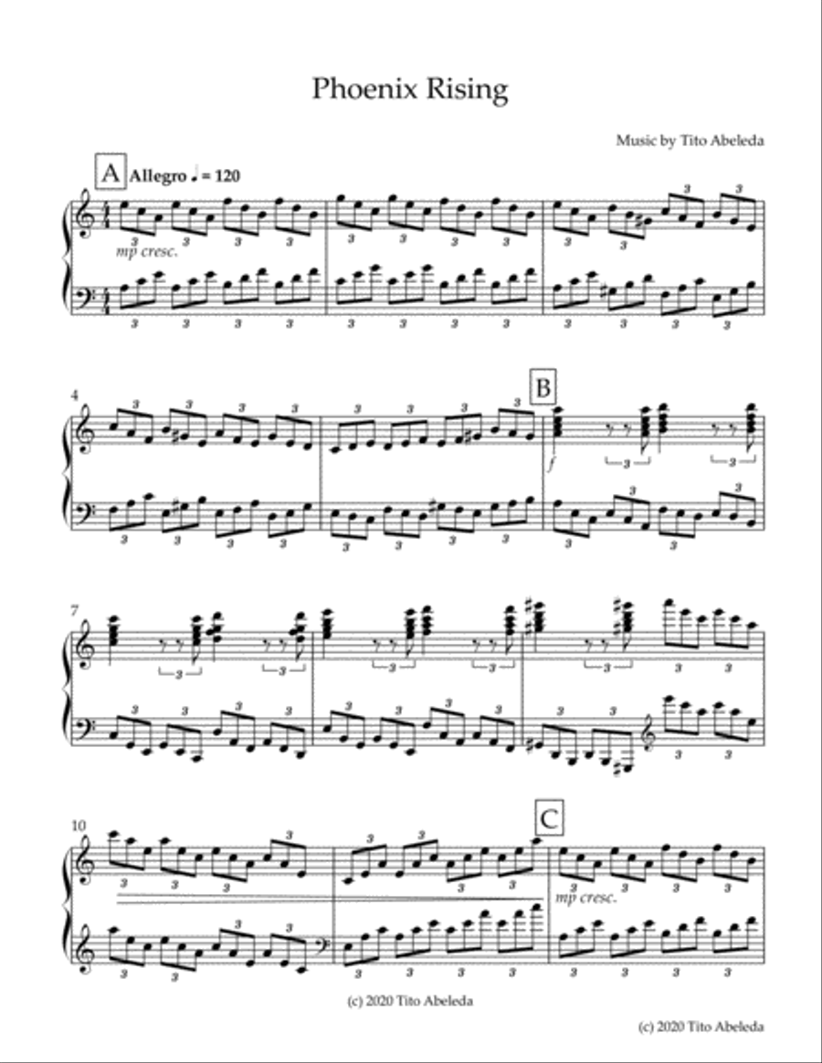 Phoenix Rising (Piano Solo) Piano Solo scores gallery preview page 2