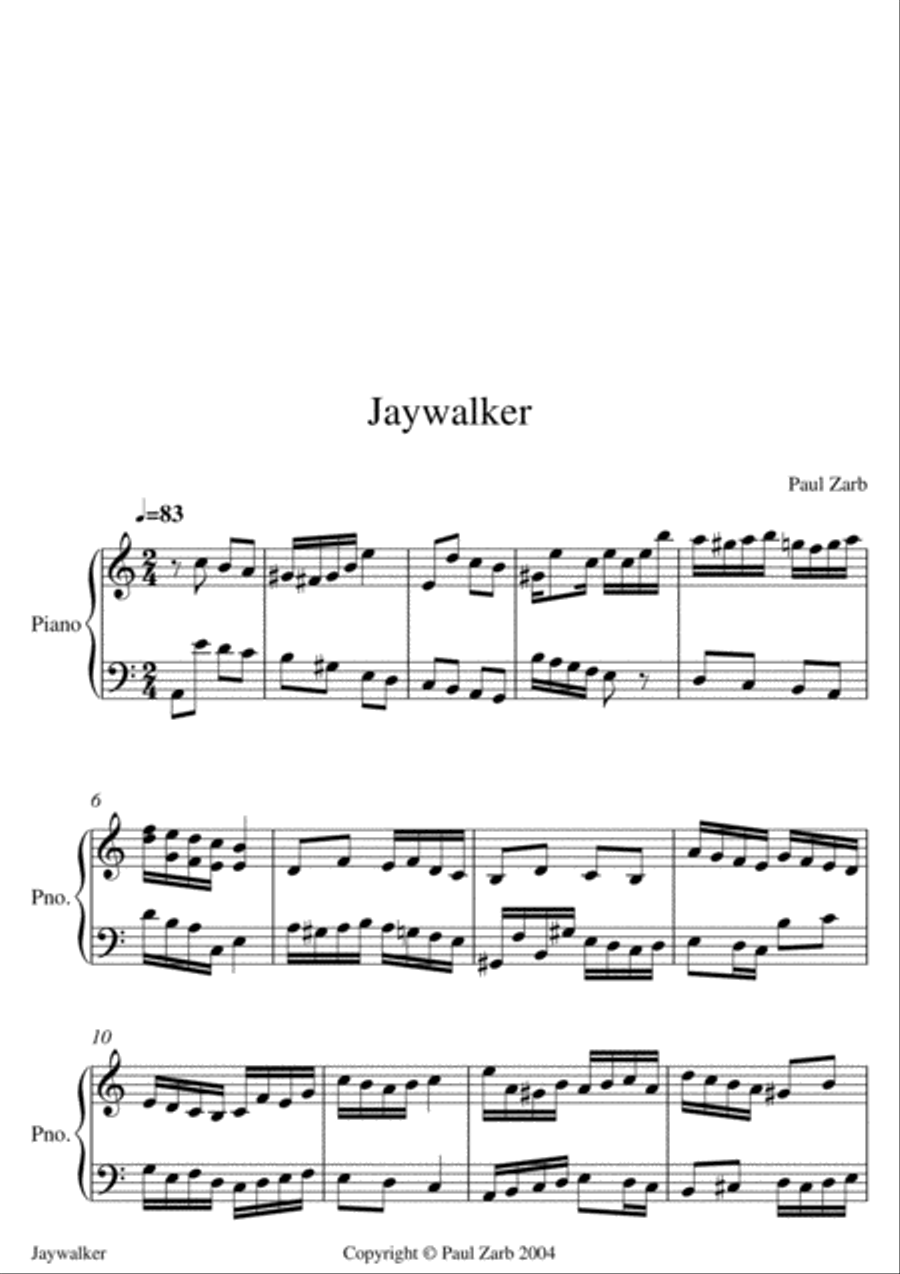 Jaywalker Jaywalker Piano Solo scores gallery preview page 2