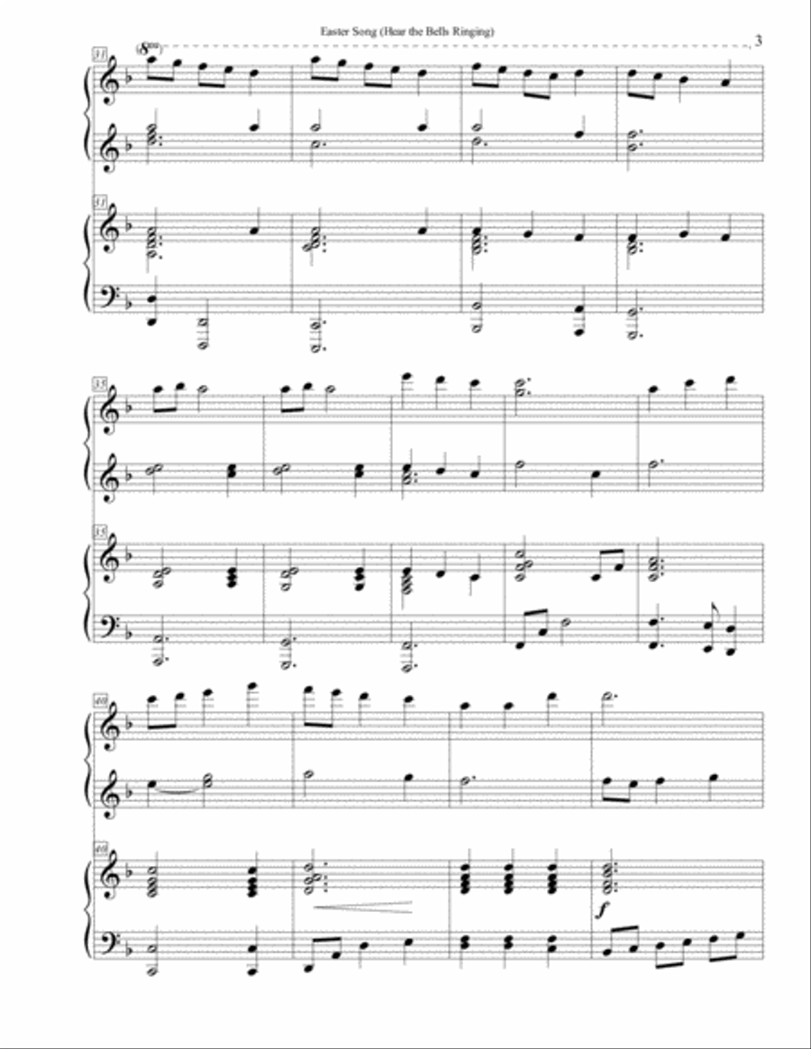 Easter Song Hear The Bells Ringing 1 Piano, 4-Hands scores gallery preview page 3