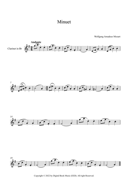 Minuet (In F Major) - Wolfgang Amadeus Mozart (Clarinet)
