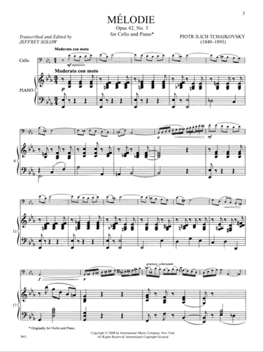 Melodie, Opus 42, No. 3 Piano Accompaniment scores gallery preview page 2
