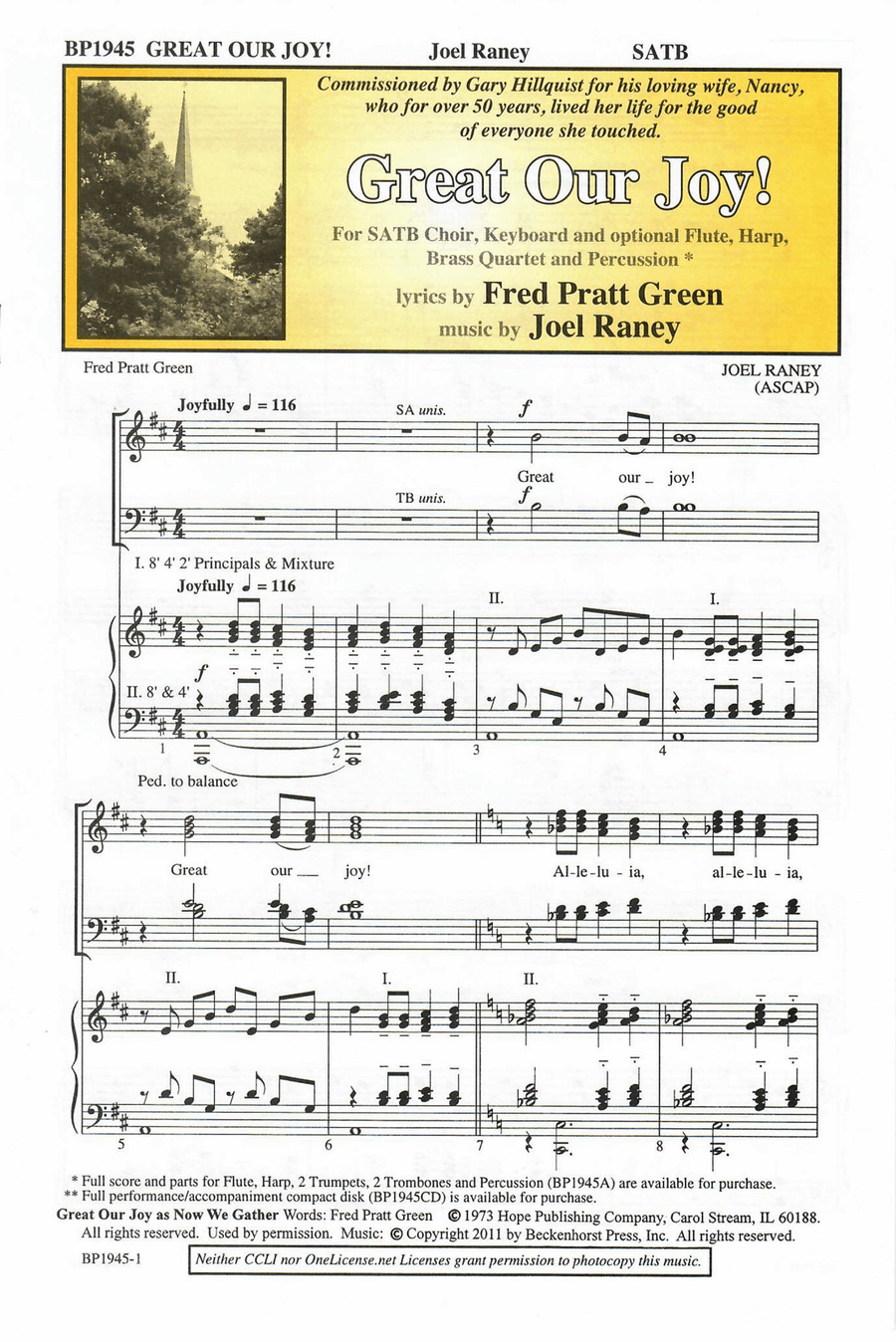 Great Our Joy! 4-Part scores gallery preview page 1