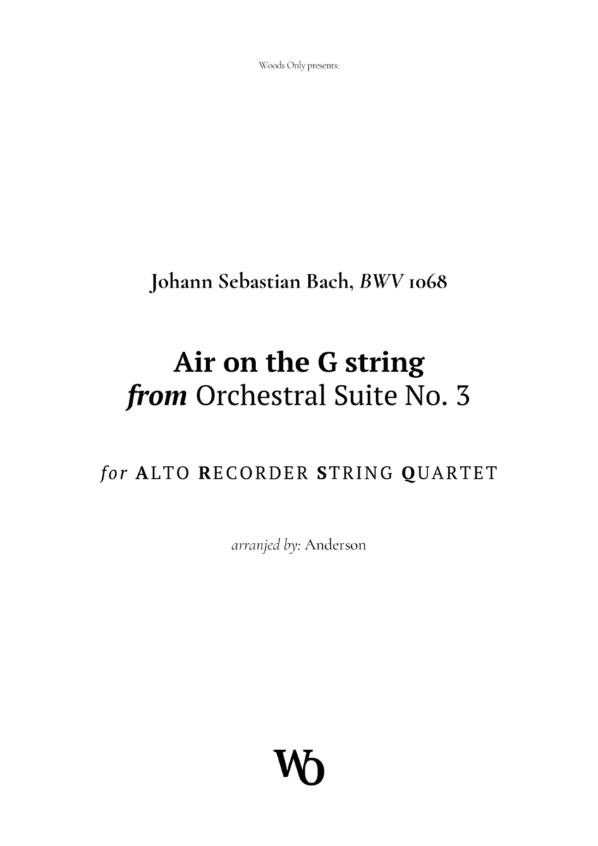 Air on the G String by Bach for Alto Recorder and Strings image number null