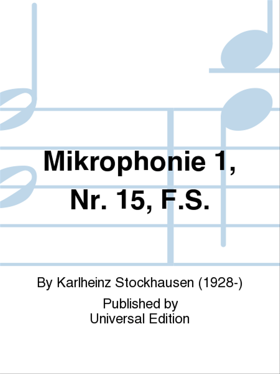 Mikrophonie 1, Nr. 15, F.S. School and Community scores gallery preview page 1